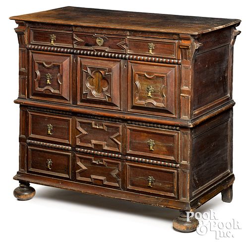 GEORGE I MAHOGANY TWO PART CHEST 31168f