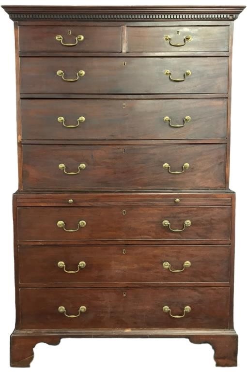 English Chippendale mahogany chest