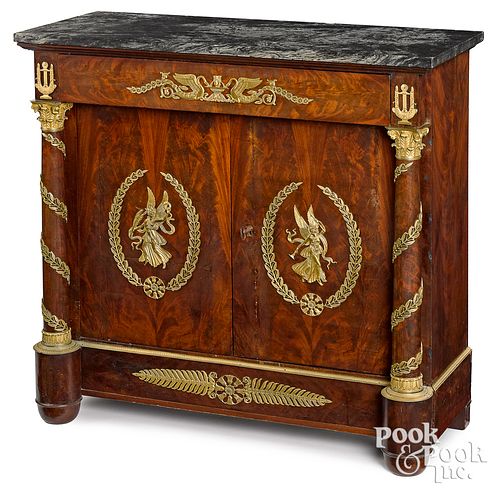 FRENCH EMPIRE MAHOGANY CUPBOARD,