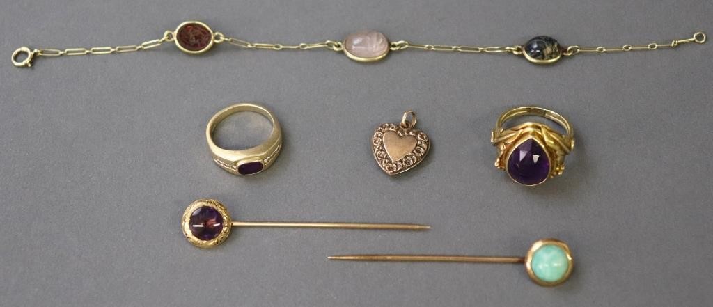 Ladies jewelry, including an amethyst