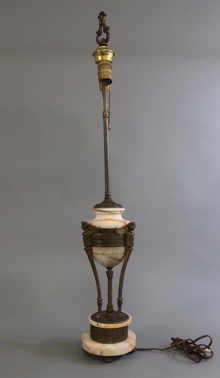 Italian marble and bronze table lamp,