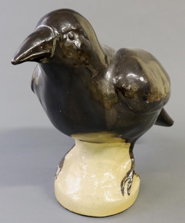 Contemporary ceramic standing crow