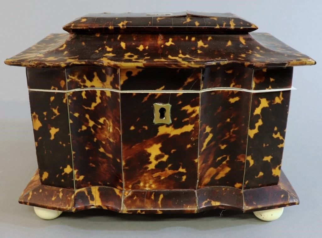 Tortoise shell tea caddy circa 31171b