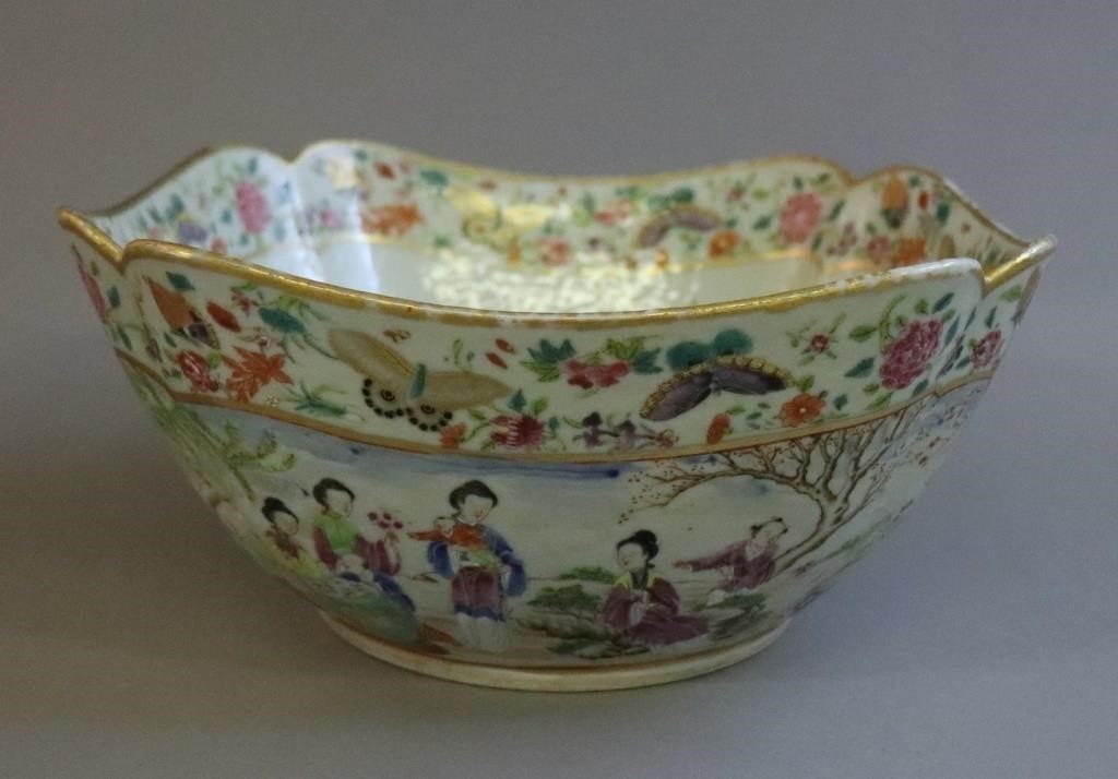 Rose Mandarin porcelain cut corner salad