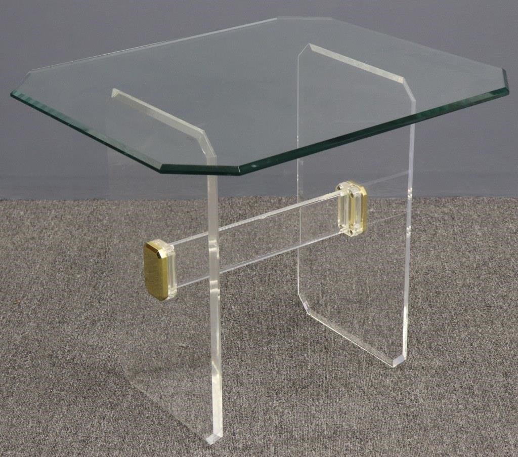 Mid-century modern lucite and glass
