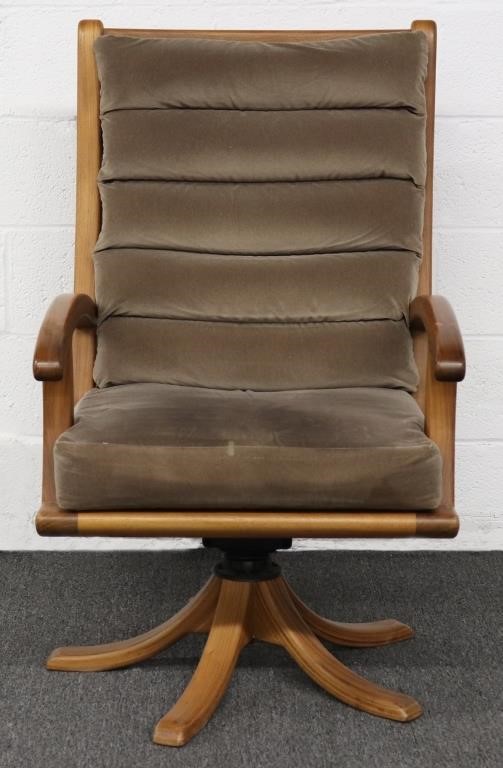 Danish modern teakwood swivel armchair,