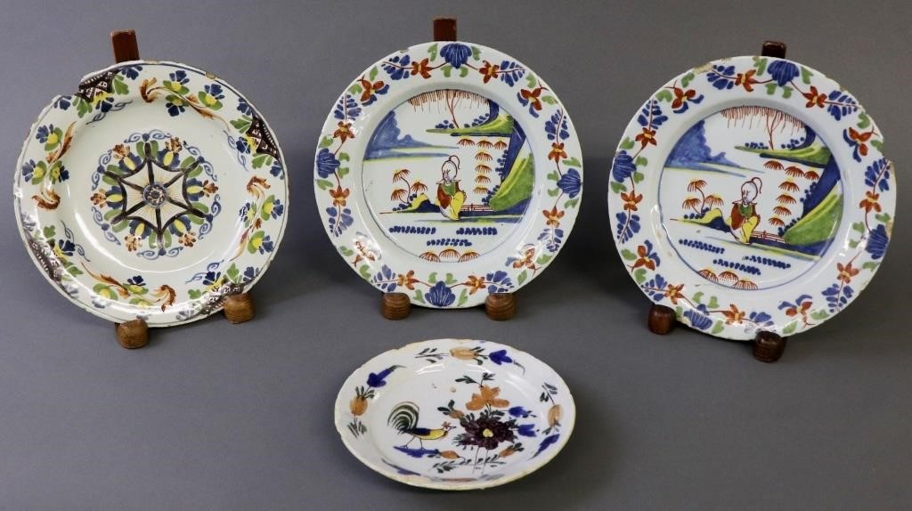 Pair of delftware plates made for the