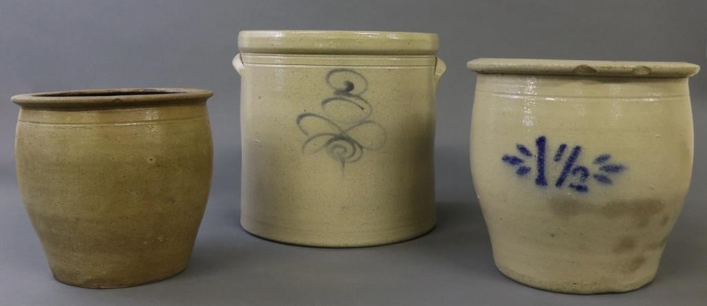 Three gallon stoneware crock 10 h  311785