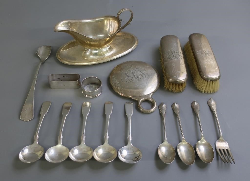 Sterling silver tableware, to include