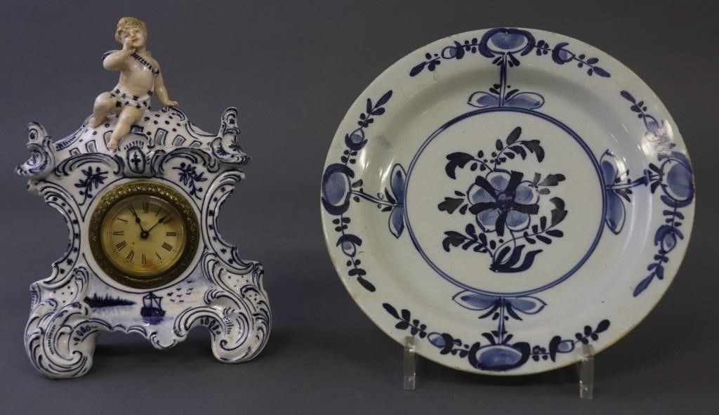 Dutch delft plate, late 19th c.,