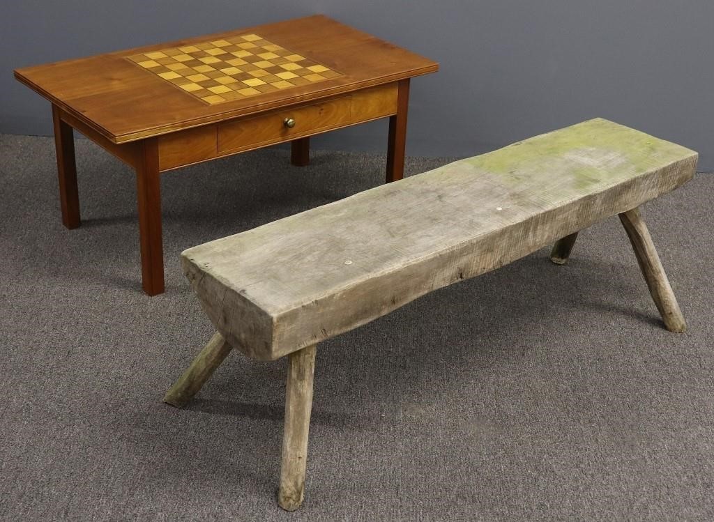 Cherry coffee table with checker