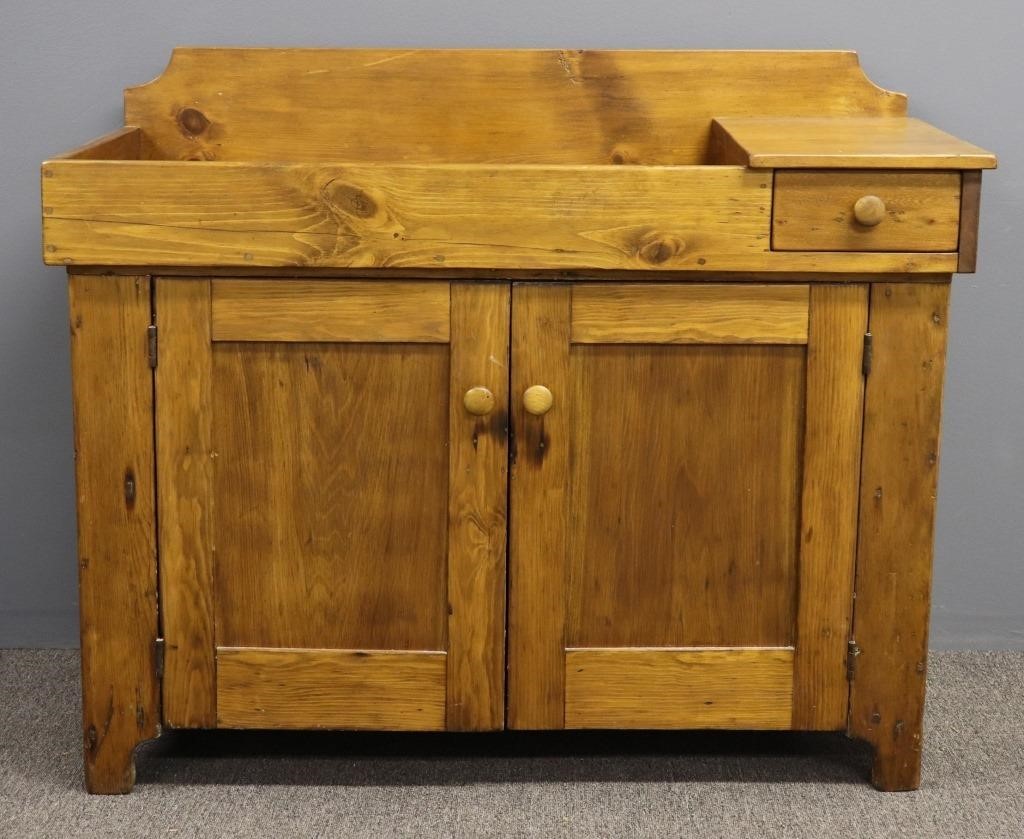 Country pine dry sink, circa 1860,
