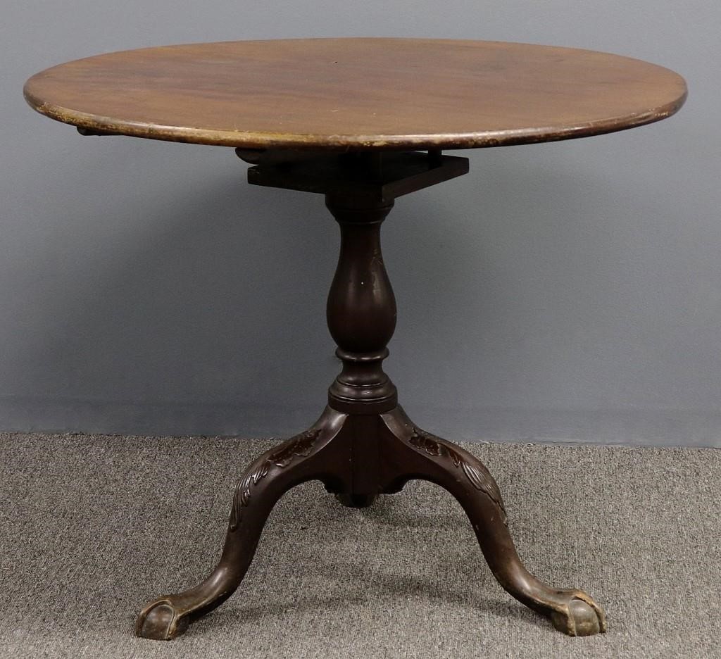 English mahogany tea table, 18th c.,
