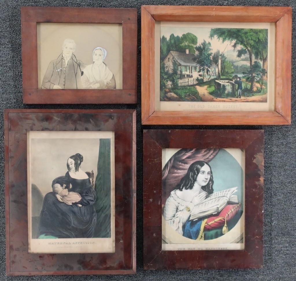 Grouping of framed and matted pictures