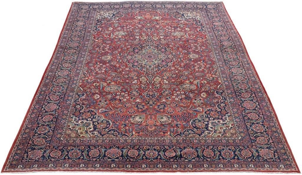 Room size Persian Kashan carpet,