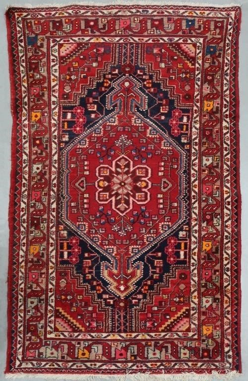 Persian red hall carpet with center 311805