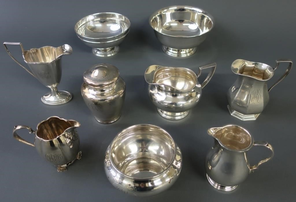 Sterling silver tableware including 31182e