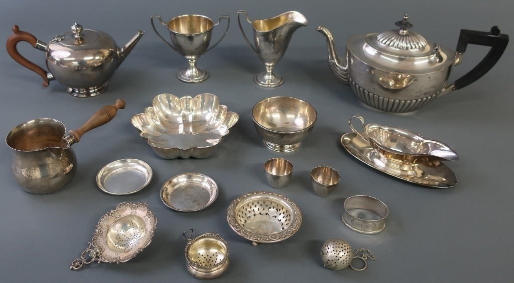 Sterling silver tableware including