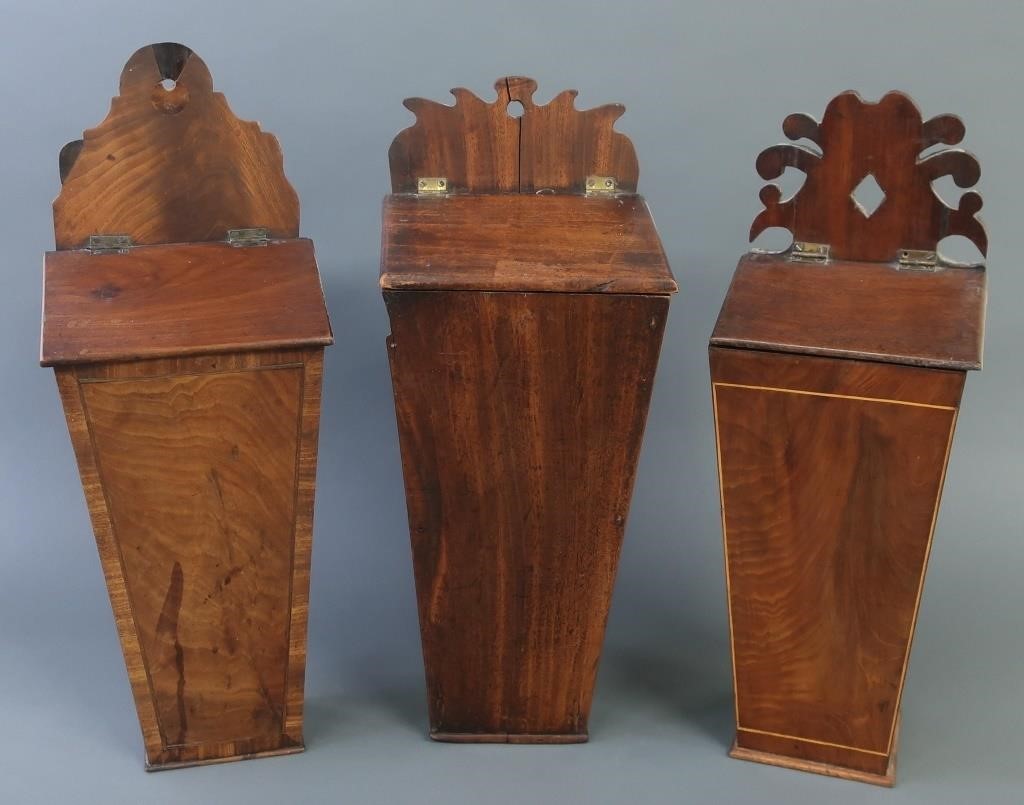 Three Georgian mahogany pipe boxes,