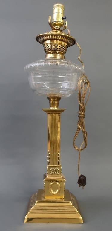 English brass oil lamp converted