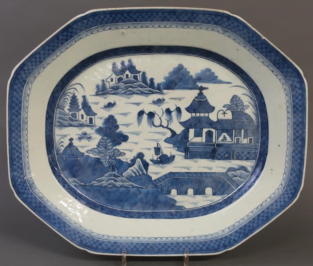 Large Chinese Canton porcelain platter,