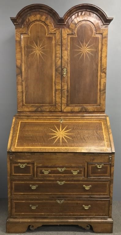 Georgian oak inlaid two part secretary 3118af