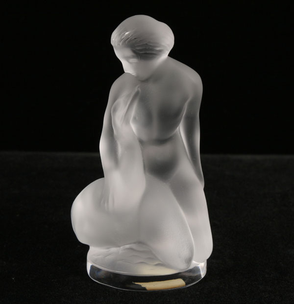 Lalique frosted art glass figure of