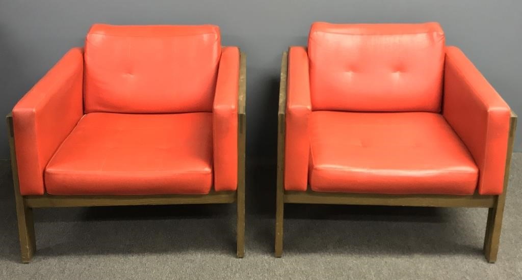 Pair of mid-century modern oak