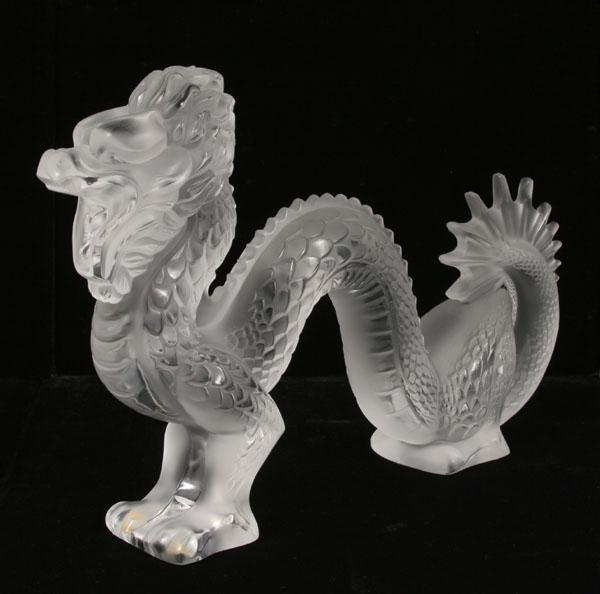 Lalique art glass dragon frosted 4e8e4