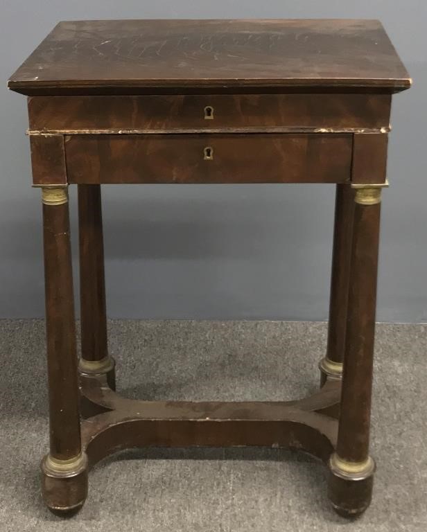 Empire mahogany work table with