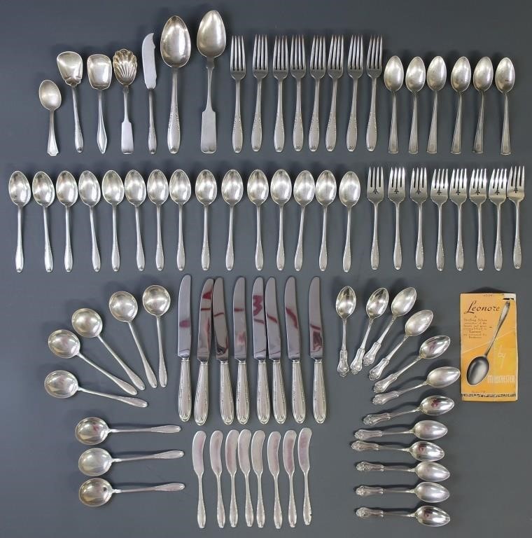 Sterling silver flatware service 311917