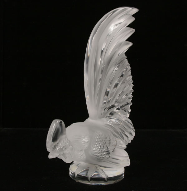 Lalique frosted art glass rooster 4e8f1