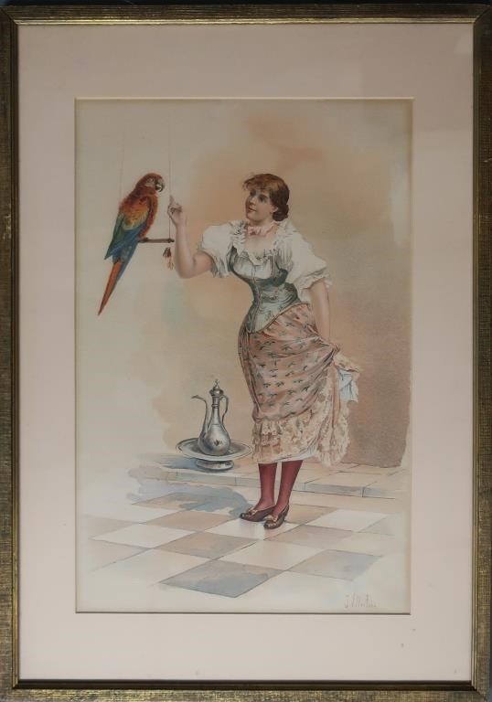 Joseph Villeclere (French 19th c.) watercolor