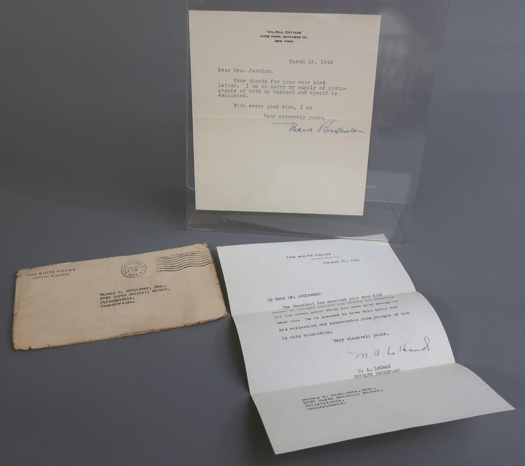 Eleanor Roosevelt signed letter