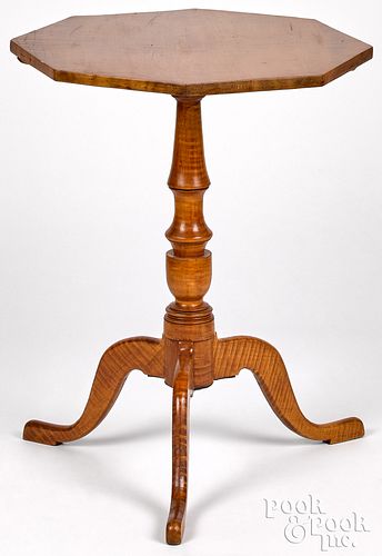 TIGER MAPLE CANDLESTAND, 19TH C.Tiger