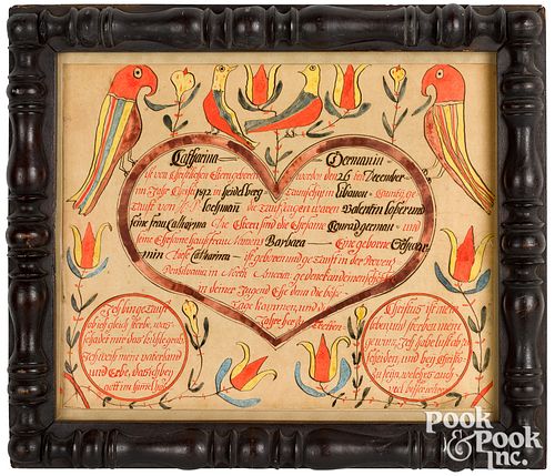 CONRAD TREVITS WATERCOLOR FRAKTUR 3119bb