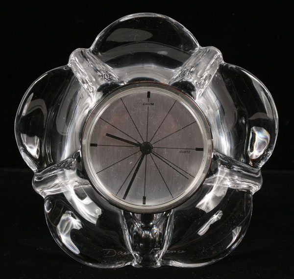 Daum French art glass clock floral 4e8fb