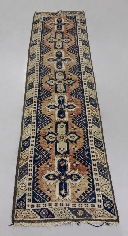 Persian hall runner with geometric