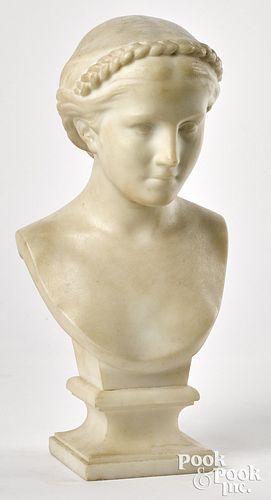 CARVED MARBLE FEMALE BUST CA  311a2b