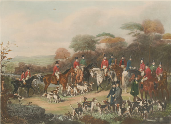 The Bury Hunt, lithograph, originally