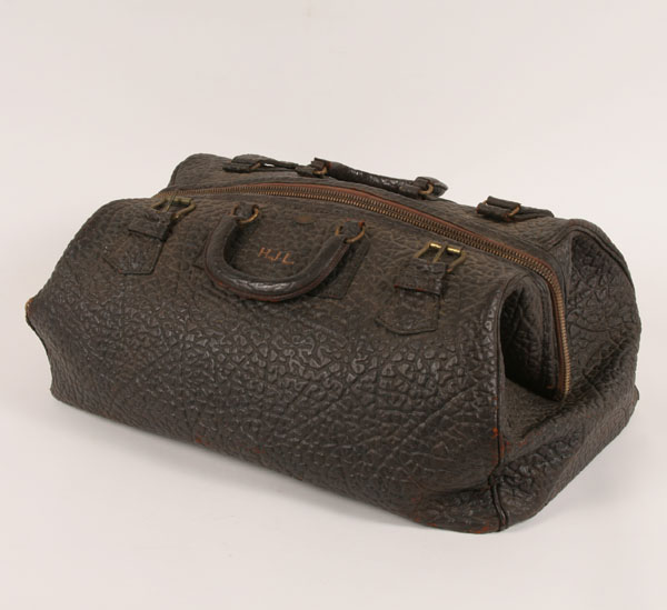 Sealskin bag valise covered handles  4e906