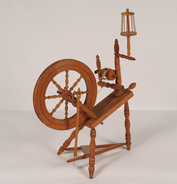 Treadle spinning wheel; single