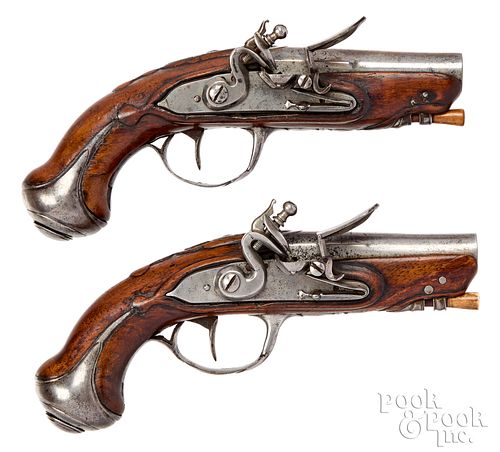 PAIR OF FLINTLOCK COAT PISTOLSPair of