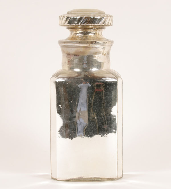 Large mercury glass bottle jar  4e911