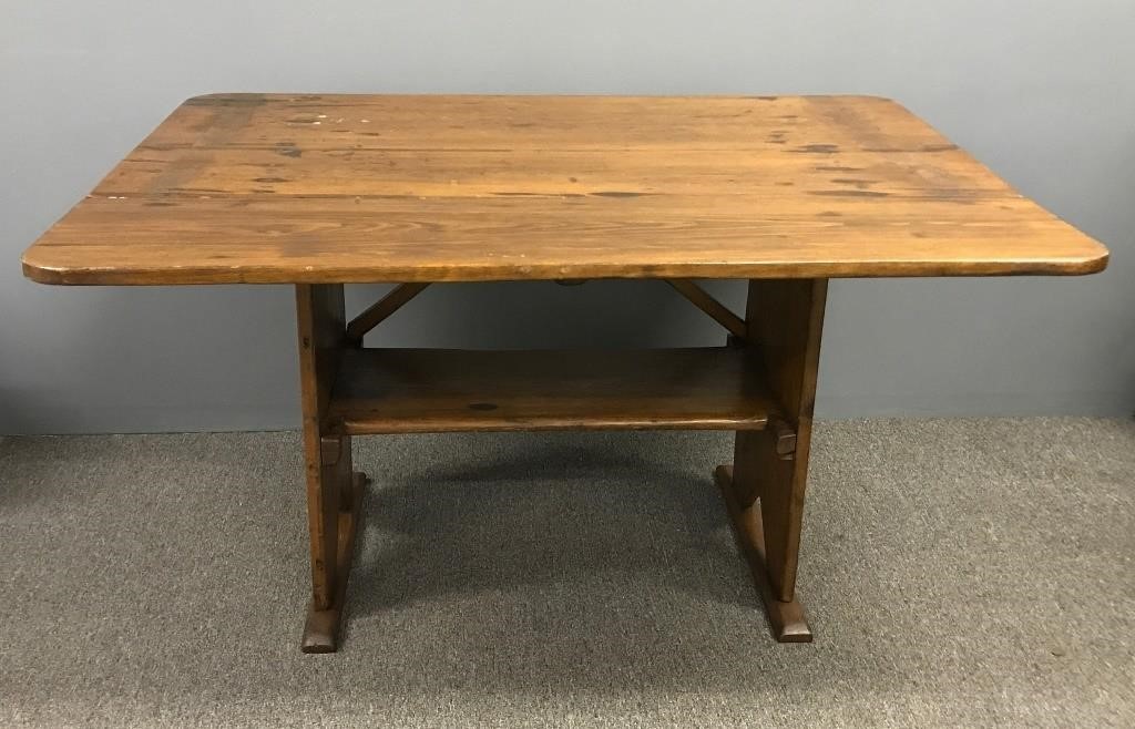 Primitive pine bench table, 29
