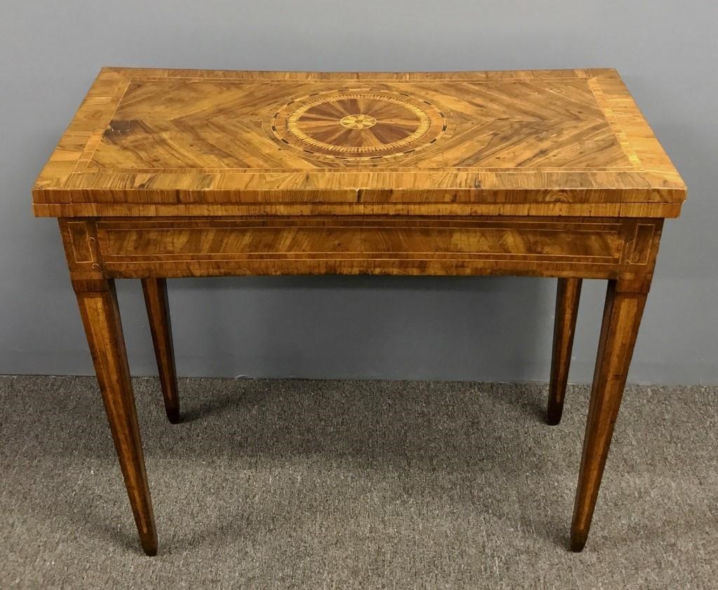 Georgian marquetry inlaid gaming 311aca