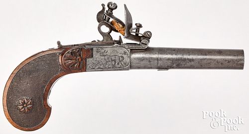 BELGIAN ENGRAVED FLINTLOCK PISTOLBelgian 311ade