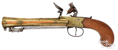 BOND, LONDON BRASS BARREL FLINTLOCK