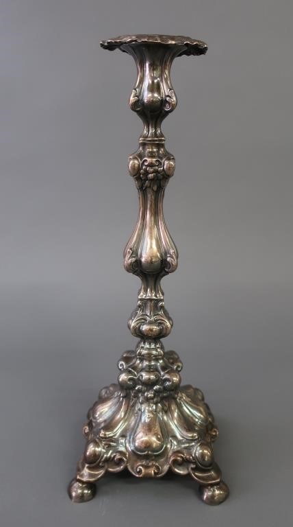 French silver candlestick, hallmarked,
