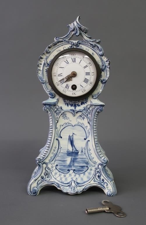 Dutch Delft mantel clock circa 311b38